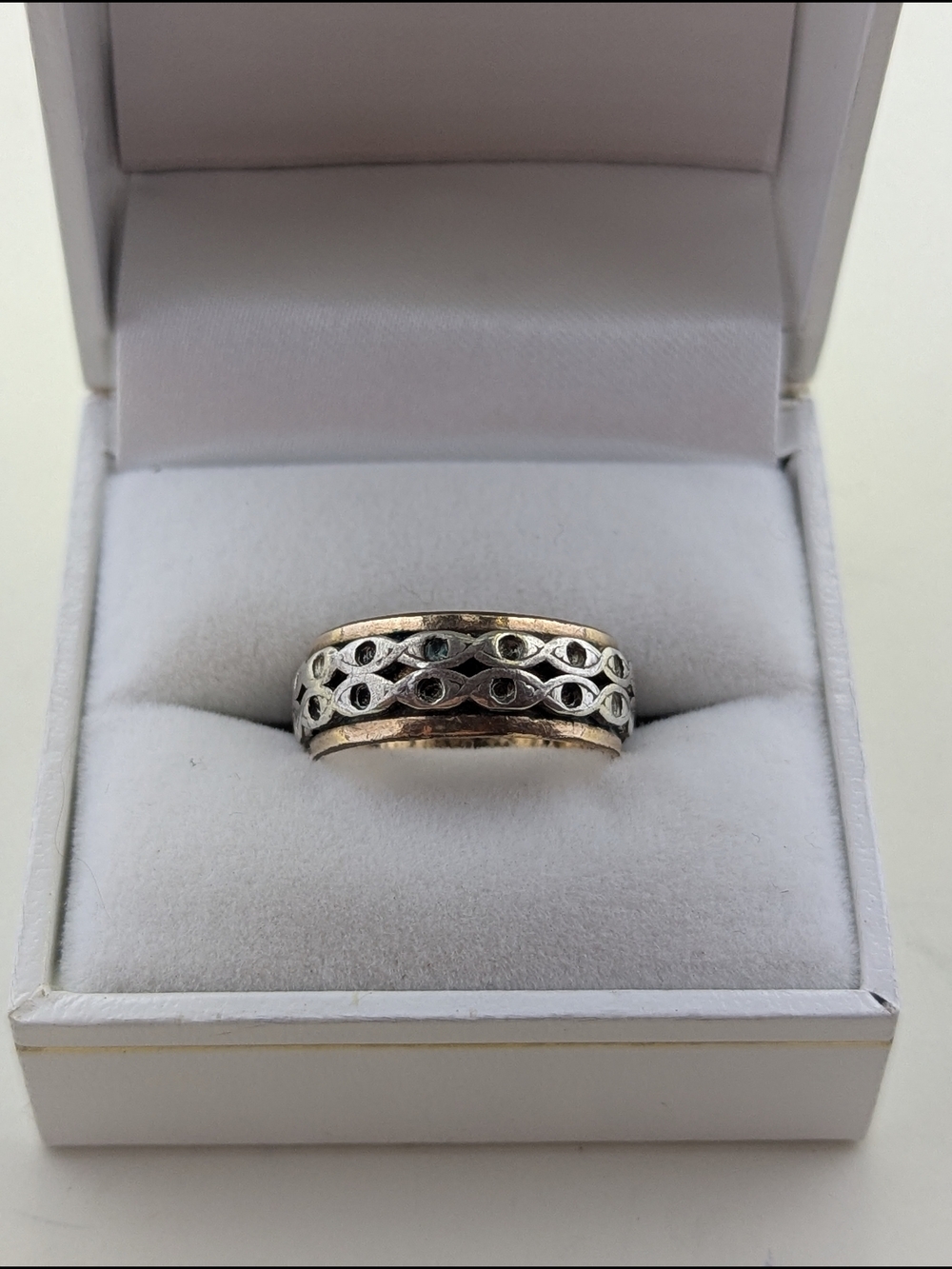 🌟 Vintage Sterling Silver & Gold Filled Filigree Ring ✨